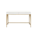 Lightmane - Writing Desk (Same Ac00900) - White High Gloss & Gold