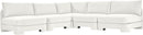 Hammond - Velvet Performance Fabric Upholstered 5 Piece Armless Sectional