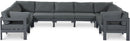 Nizuc - Outdoor Patio 9 Piece Modular Sectional With Gray Frame