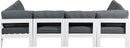 Nizuc - Outdoor Patio 6 Piece Modular Sectional With White Frame