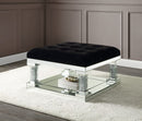 Noralie - Ottoman - Mirrored & Faux Diamonds