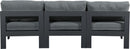 Nizuc - Outdoor Patio 3 Seat Armless Modular Sofa With Gray Frame