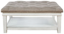 Kanwyn - Uph Ottoman Cocktail Table - Whitewash