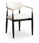 Riccio - Faux Leather Dining Arm Chair (Set of 2) - Black And Gold Frame