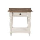 Florian - End Table - Oak & Antique White