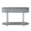 Yukino - Sofa Table - Gray High Gloss & Chrome