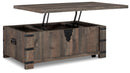 Hollum - Lift Top Cocktail Table - Rustic Brown