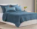 Bari - Velvet Quilt - Stone Blue