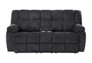 U6000 - 3 Piece Living Room Set (Reclining Sofa / Console Reclining Loveseat / Recliner) - Black