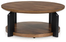 Kraeburn - Round Cocktail Table - Brown / Black