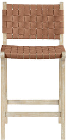 Entwine - Vegan Leather Upholstered Counter Stool - Painted Natural