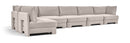 Hammond - Velvet Performance Fabric Upholstered 6 Piece L-Shaped Armless Sectional
