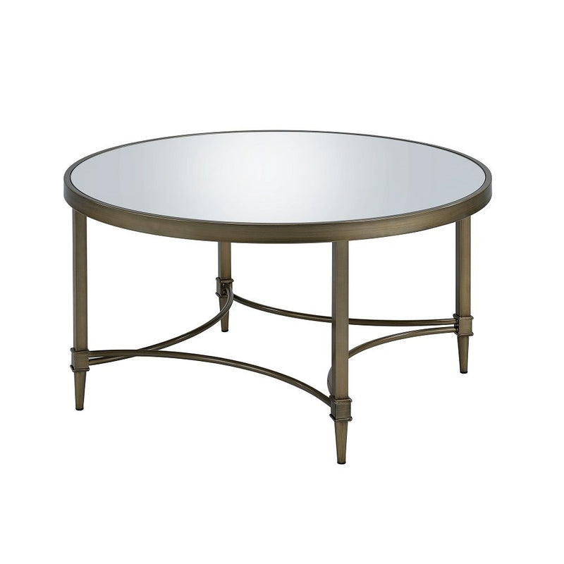 Aditya - Coffee Table - Mirrored & Antique Brass