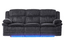 U8686 - Power Reclining Sofa With LED & Power Console Reclining Loveseat With LED - Black