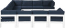 Nizuc - Outdoor Patio 10 Piece Modular Sectional With White Frame