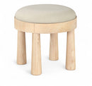 Larea - Linen Textured Fabric Ottoman - Natural Base