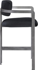 Aurum - Vegan Leather Upholstered Counter Stool With Gray Base