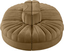 Rummi - Oval Velvet Performance Fabric Upholstered 6 Piece Modular Sectional