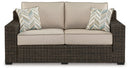 Coastline Bay - Loveseat W/Cushion - Brown
