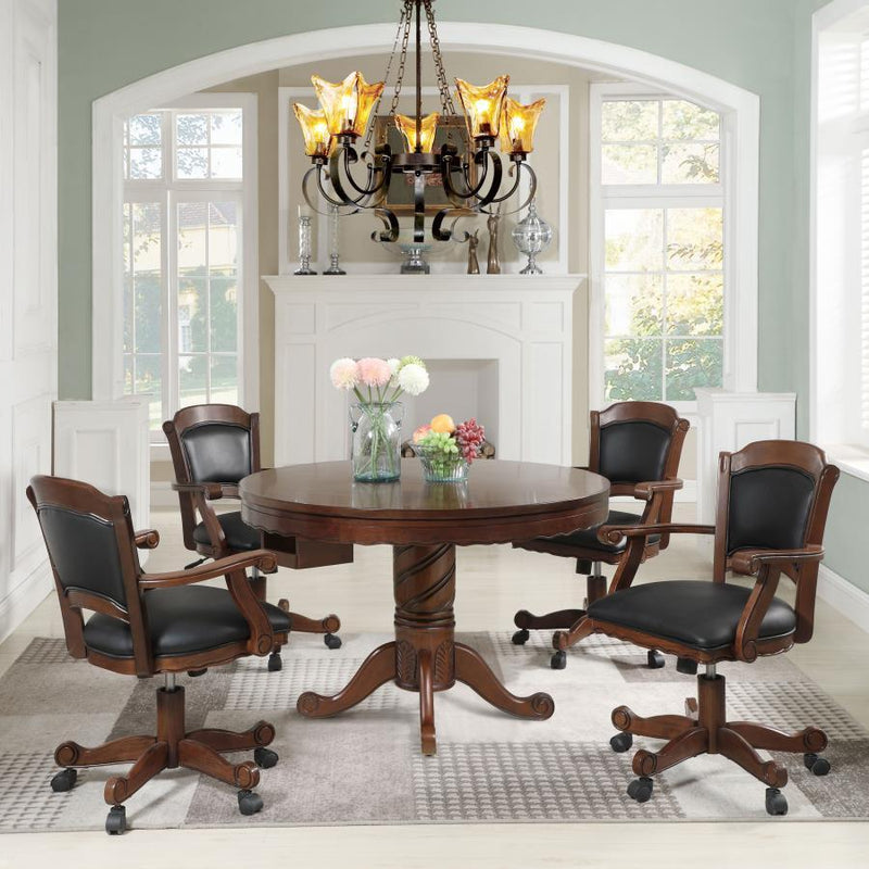 Turk - 5 Piece Dining And Game Table Set - Tobacco