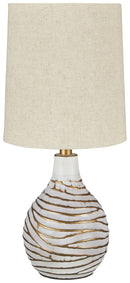 Aleela - Metal Table Lamp  - White / Gold Finish