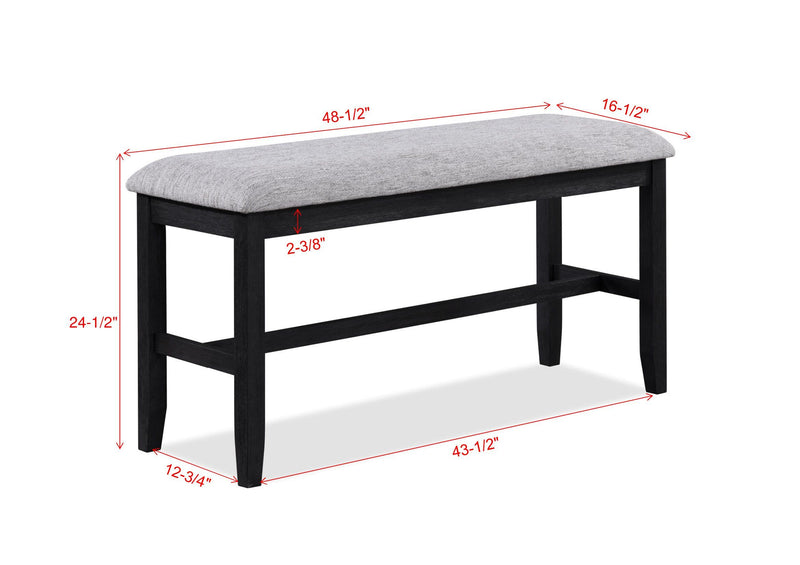 Buford - Counter Height Bench - Charcoal / Light Gray