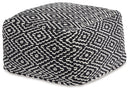 Jasett - Pouf - Black / Ivory