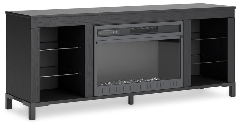 Cayberry - TV Stand With Fireplace - Black