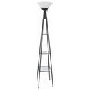 Gianni - 3-Shelf Frosted Torchiere Floor Lamp - Black